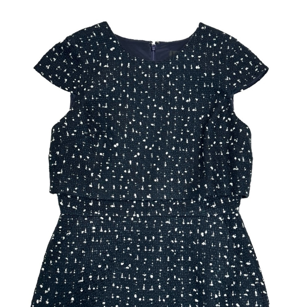 J.Crew Places Sheath Dress in Navy Dotted Tweed Size 4 NWT Style #AC413 - Picture 3 of 11